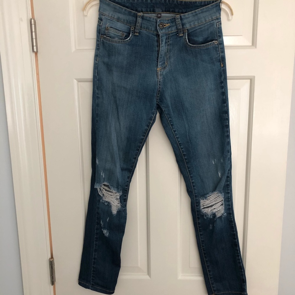 Carmar ripped high rise jeans